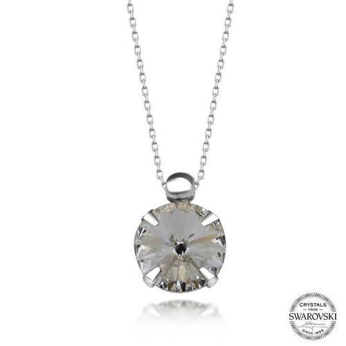 Swarovski Crystal Taşlı Tektaş Gümüş Kadın Kolye SL5602