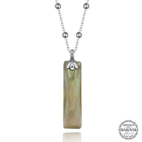 Swarovski Crystal Taşlı Top Zincir Baget Gümüş Kadın Kolye  SL5515
