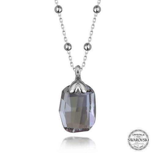 Swarovski Crystal Taşlı Top Zincir Baget Gümüş Kadın Kolye  SL5603