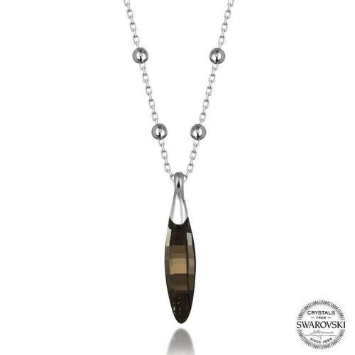 Swarovski Crystal Taşlı Top Zincir Çubuk Gümüş Kadın Kolye SL5636