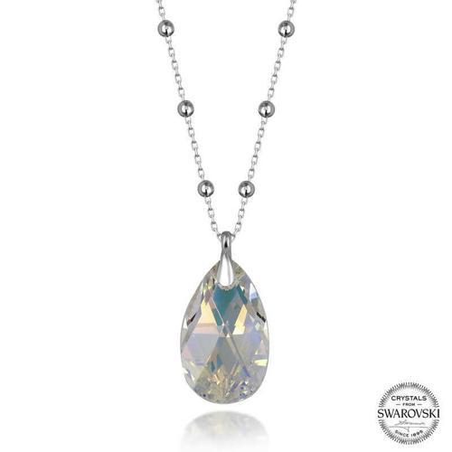 Swarovski Crystal Taşlı Top Zincir Damla Gümüş Kadın Kolye SL5631