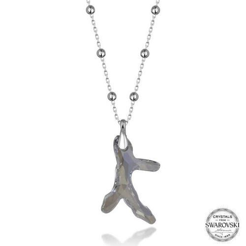 Swarovski Crystal Taşlı Top Zincir Mercan Gümüş Kadın Kolye SL5611