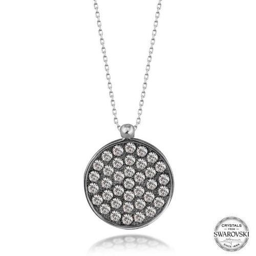 Swarovski Crystal Taşlı Yuvarlak Gümüş Kadın Kolye SL5595