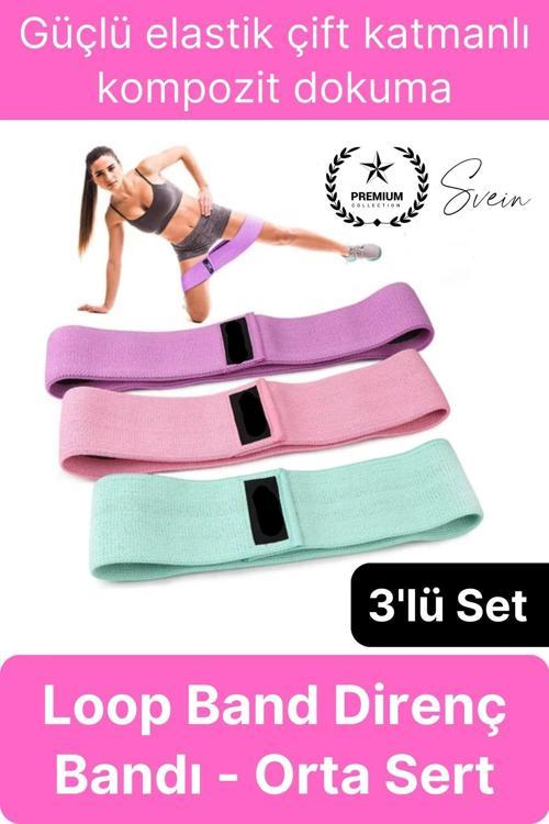Premium Loop Band Direnç Bandı Orta Sert Spor Egzersiz Aerobik Pilates Squat Lastiği Fitness Yoga