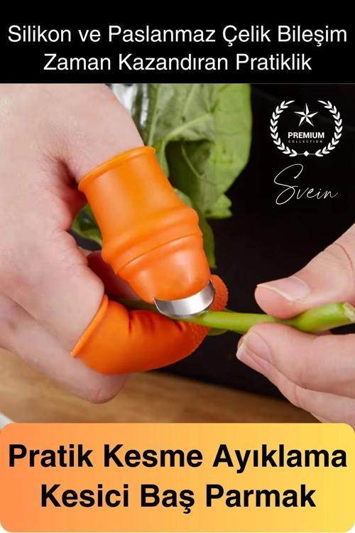 Silikon Baş Parmak Bıçağı Ayırıcı Meyve Sebze Kesme Toplama Aracı Bahçe Bakım Eldiven Bitki Hasat