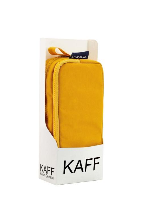 01105 Krinkıl Kumaş Yıkanabilir Çift Bölmeli Gözlü Kalemlik Kalem Kutusu - Sarı