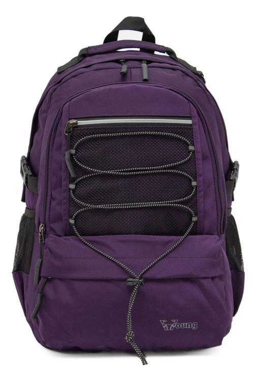 Young 51534 Purple Mor Unisex Çok Cepli Suya Dayanıklı Sırt Çantası