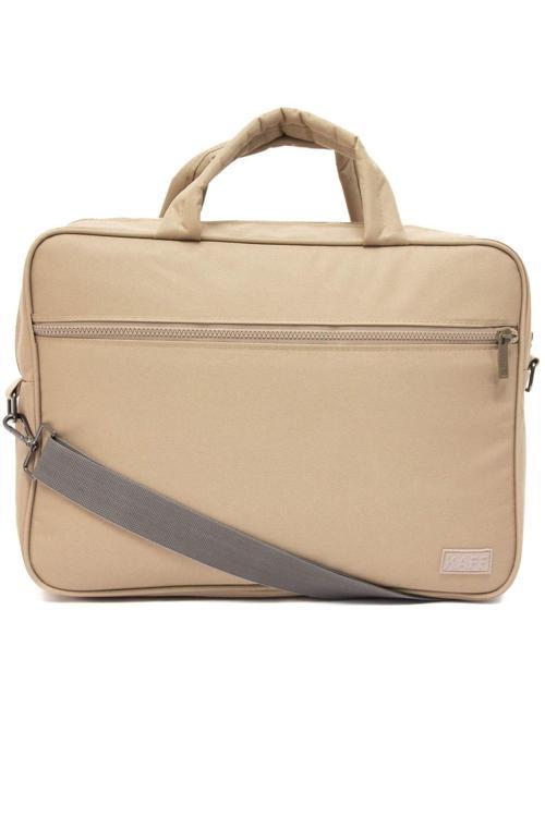 Bej Unisex 15.6'' Suya Ve Darbeye Dayanıklı Fonksiyonel İç Bölmeli Bilgisayar Evrak Laptop Çantası