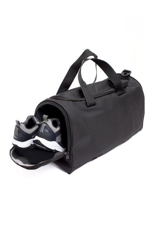 Siyah Ayakkabı Bölmeli Unisex Suya Dayanıklı Geniş Hacim Omuz Askılı Gym Fitness Spor Çantası -00900