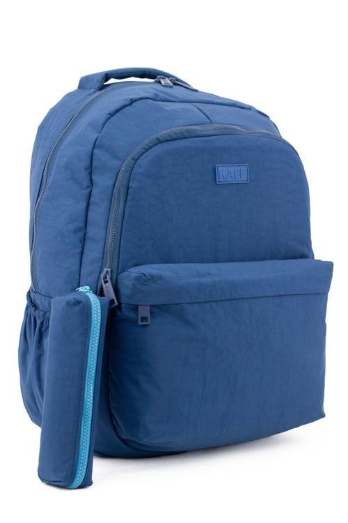 Unisex Civit 01102-Set Krinkıl Kumaş Kalemlikli Su Geçirmez Çok Gözlü Okul Sırt Çantası