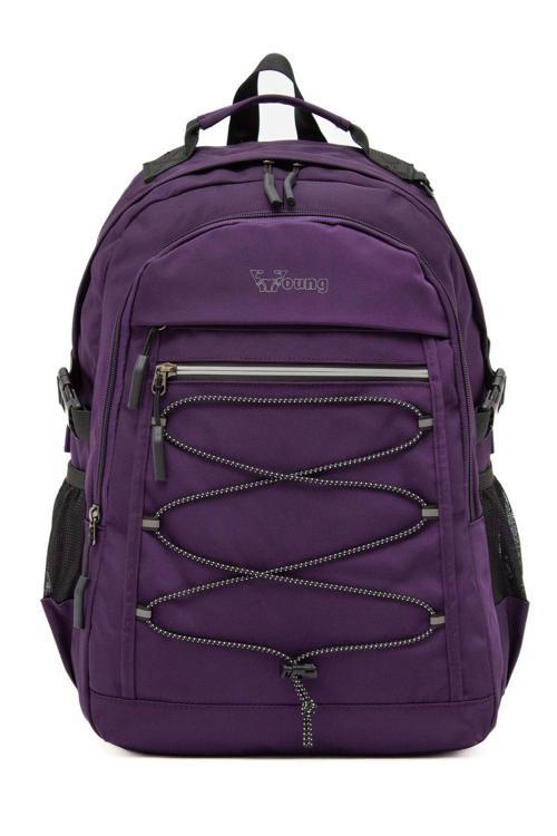 Young 51537 Purple Mor Unisex Çok Cepli Suya Dayanıklı Sırt Çantası