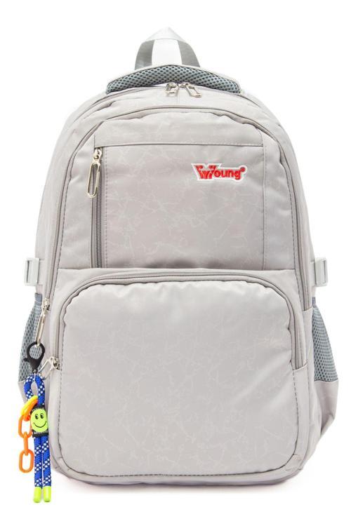 Young 51583 Grey Gri Unisex Çok Cepli Anahtarlık Aksesuarlı Suya Dayanıklı Kapaklı Sırt Çantası