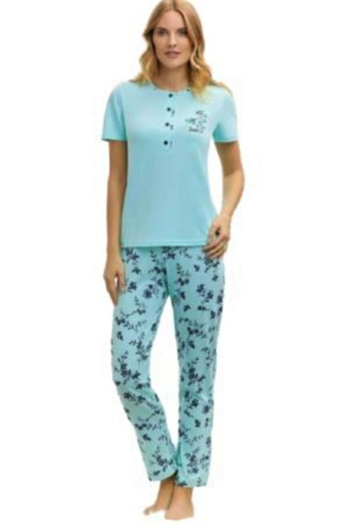 Kadın Mavi Pijama Takımı Mavi S