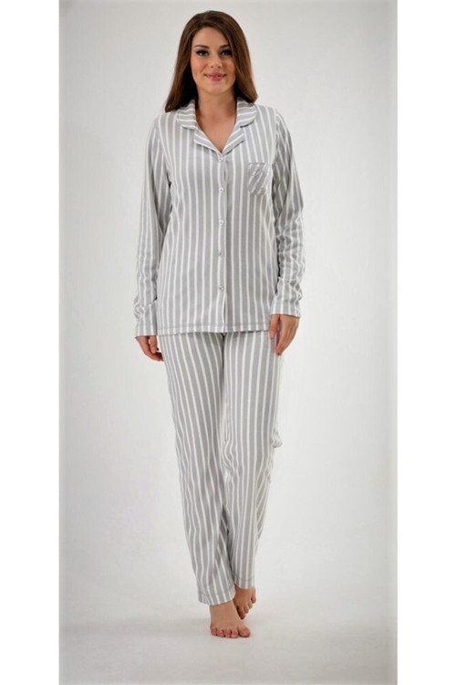 Kadın Gri Pijama Takımı Gri L
