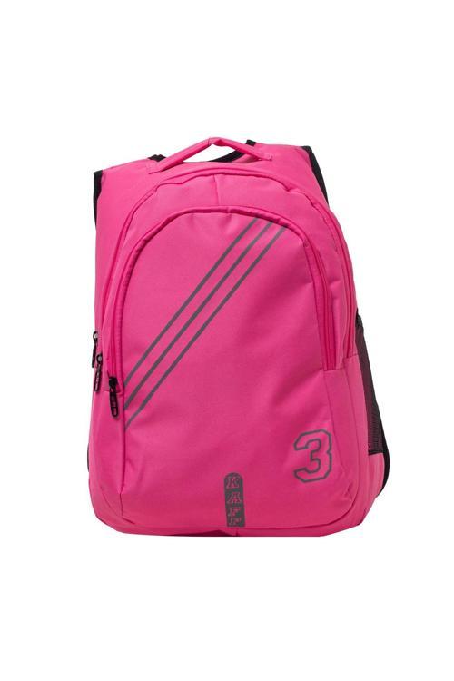3 Gözlü Pembe Su Geçirmez Ortopedik Sırt Destekli Unisex Sırt Çantası 00330
