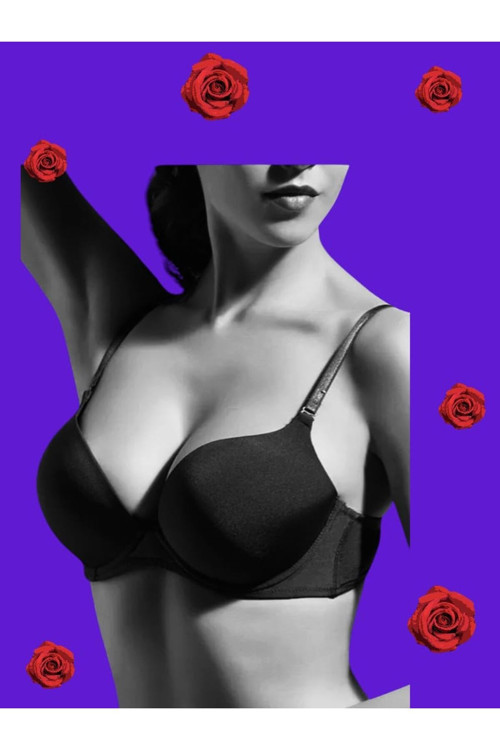 Lingeria Balenli Push - Up Dolgulu Sütyen Model 150 Siyah 85B