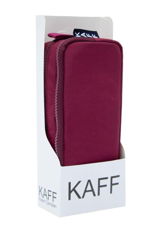 01105 Krinkıl Kumaş Bordo Suya Dayanıklı Çift Bölmeli Gözlü Kalemlik Kalem Kutusu