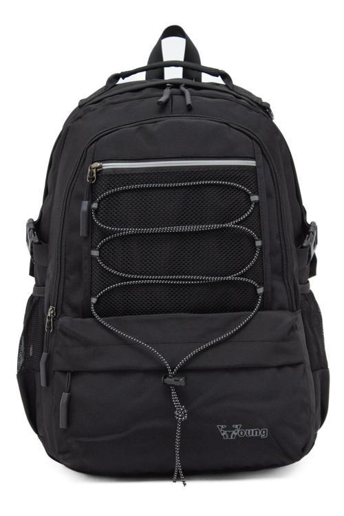 Young 51534 Black Siyah Unisex Çok Cepli Suya Dayanıklı Sırt Çantası