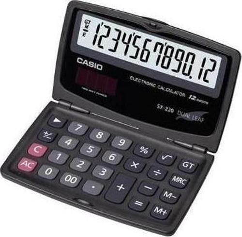 12 Hane Cep Tipi Kapaklı Hesap Makinesi SX-220