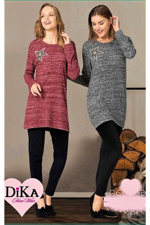 Kadın Tunik Taytlı Takım Bordo Bordo XL