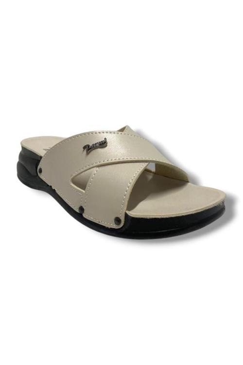 25505-25 Deri Anatomik Çapraz Bant Dolgu Kadın Terlik