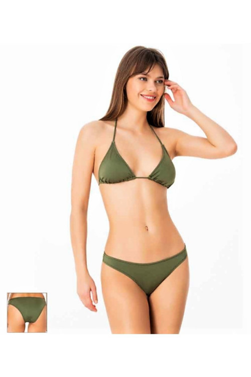 Üçgen Bikini Takımı Haki Yeşil Yeşil 42