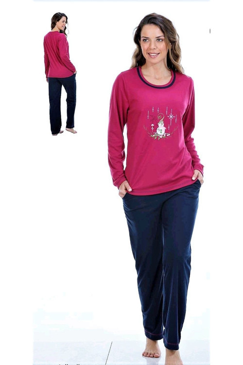 Pamuklu Soft Kadın Pijama Takımı Fuşya M