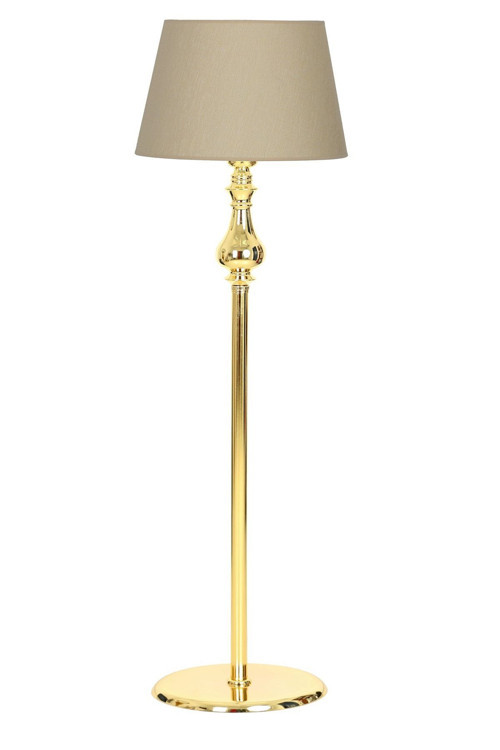 Solid Gold Kaplama Düz Metal Ayak Lambader - Bej