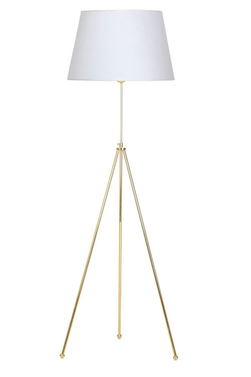 Noa Gold Kaplama Tripod Boyu Ayarlanabilir Metal Lambader - Beyaz