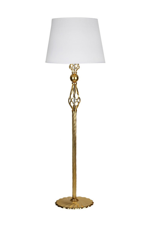 Gold Kaplama Şelale Paslanmaz Metal Modern Lambader - Beyaz