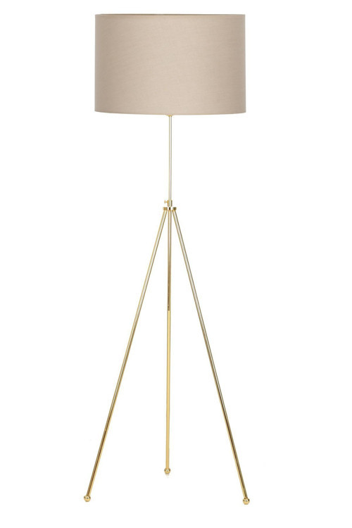 Noa Gold Kaplama Tripod Boyu Ayarlanabilir Metal Lambader - Krem