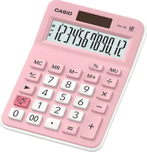 Pembe 12 Hane Masa Üstü Hesap Makinesi Mx-12B-Pk