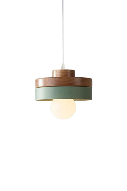 Clax Oval Ahşap Detaylı Metal Tekli Sarkıt Salon Genç Odası Mutfak Avize