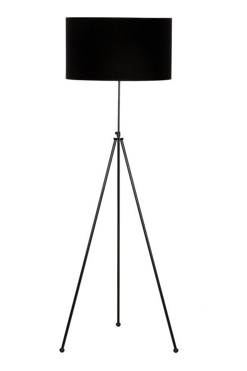 Noa Siyah Kaplama Tripod Boyu Ayarlanabilir Metal Lambader - Gold Şeritli Siyah