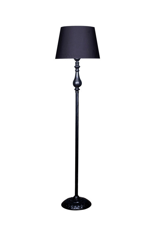 Siyah Kaplama Burgulu Paslanmaz Metal Modern Lambader - Siyah