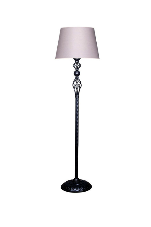 Siyah Kaplama Helezon Paslanmaz Metal Modern Lambader - Gri Kırçıl