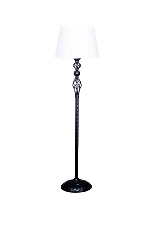 Siyah Kaplama Helezon Paslanmaz Metal Modern Lambader - Beyaz