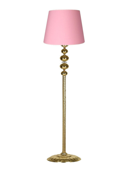 Gold Burgulu 4'lü Küre Kristal Lambader - Pembe