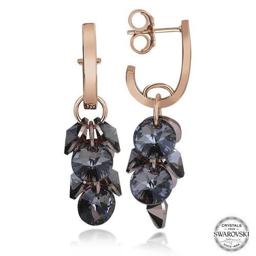 Swarovski Crystal Taşlı Gümüş Salkım Sallantılı Çivili Kadın Küpe SL4991