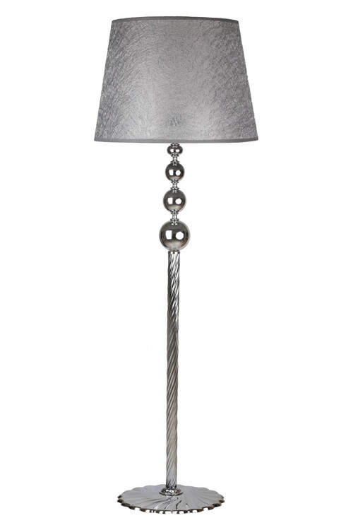 Krom Kaplama Üçlü Küre Paslanmaz Metal Modern Lambader - Gri Kırçıl
