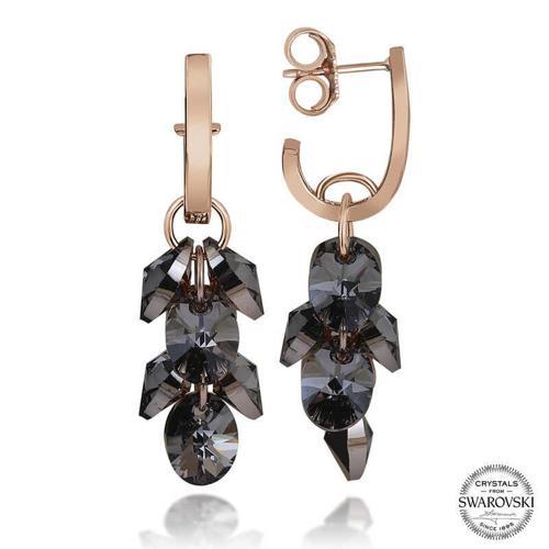 Swarovski Crystal Taşlı Gümüş Salkım Sallantılı Kadın Küpe  SL5117