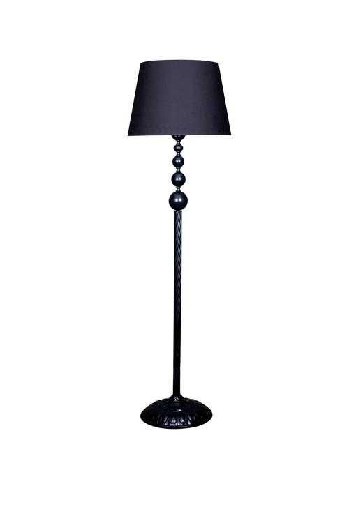 Siyah Kaplama Üçlü Küre Paslanmaz Metal Modern Lambader - Siyah