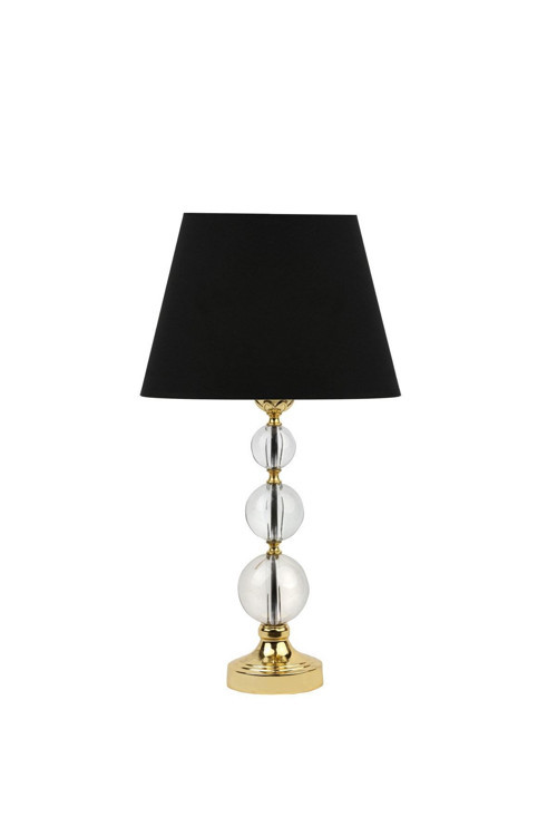 Gold Kristal 3'lü Küre Abajur - Siyah