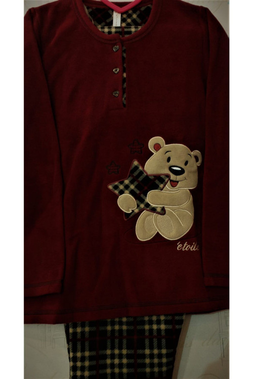 Polar Pijama Takımı Bordo M