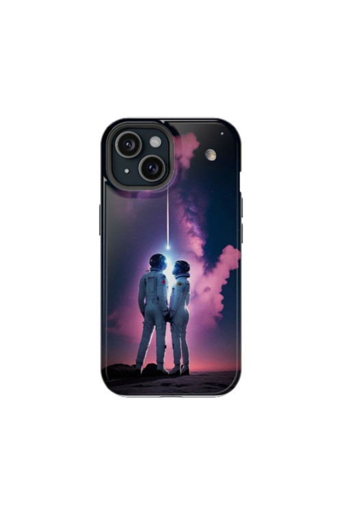 iPhone 13 Uyumlu Silikon Kılıf - UZAY AŞKI