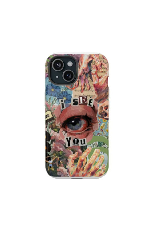 iPhone 12 Pro Max Silikon Kılıf -I See You Kolaj