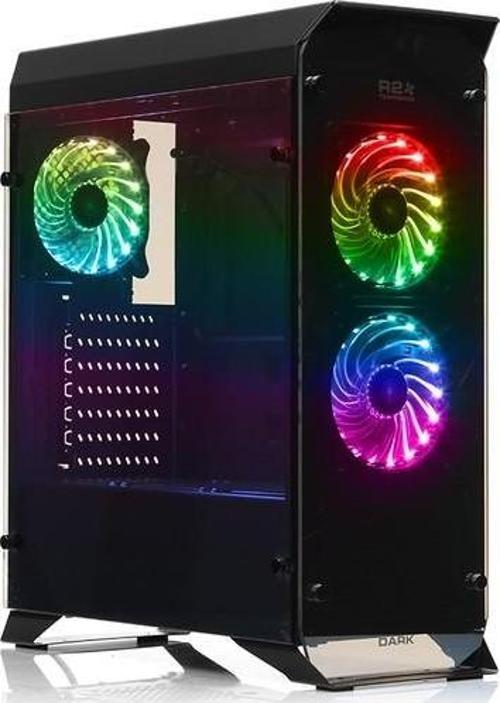 R20 600W 80+3X12Cm Rgb,Usb 3.0,Cam Panel Uzaktan Kumandalı Oyuncu Boş Bilgisayar Kasası Dkchdiamondpro680Br
