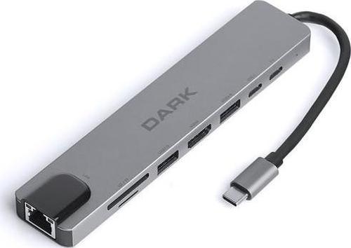 Usb 3.1 Type-C 8 İn1 Ether-Hdmi-Tf Sd Kart Okuyucu- Usb 3.0-Usb-C - Usb-C Pd Hub Dk-Ac-U31X40
