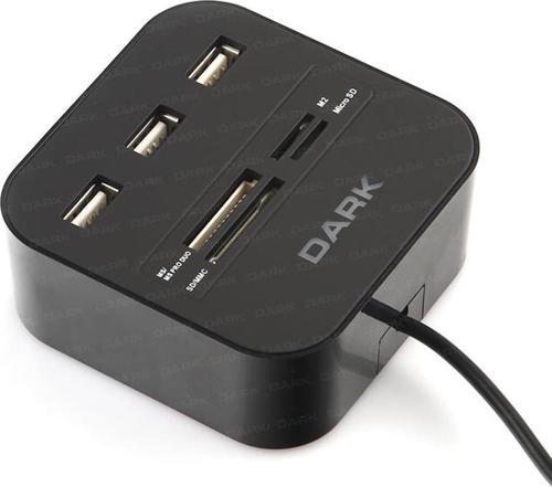 Usb Microsd-Sd-Mmc-M2-Ms Pro Duo Kart Okuyuculu Usb Çoklayıcı DK-AC-UCR202
