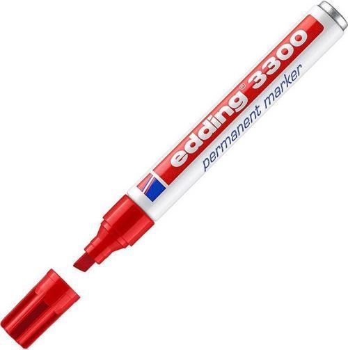 3300 Permanent Markör Kalem Kesik Uçlu 1-5 Mm Kırmızı ED330002 (10 Lu Paket)